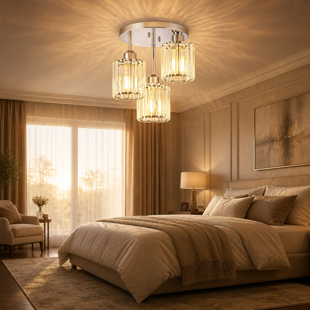 The Aurelia Crystal Semi-Flush Ceiling Light