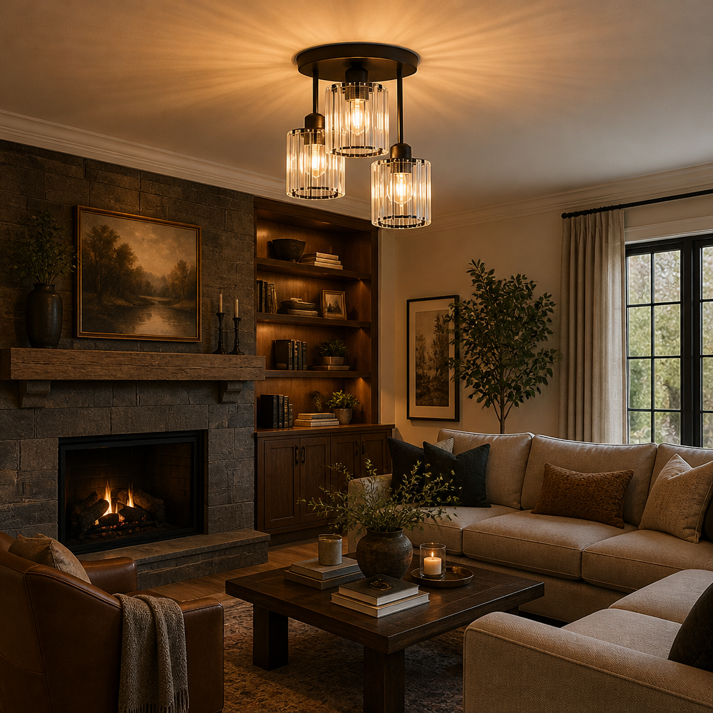 The Aurelia Crystal Semi-Flush Ceiling Light