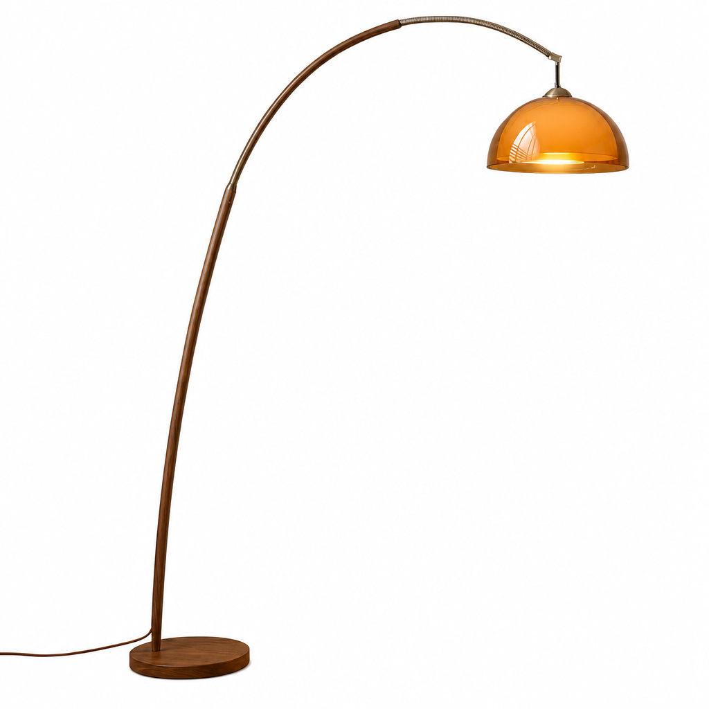 The Marlowe Walnut Arc Floor Lamp