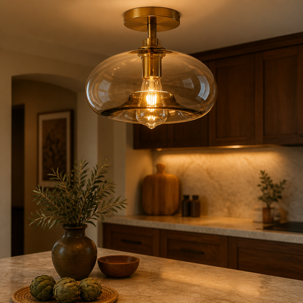 The Nordic Amber Glass Ceiling Light