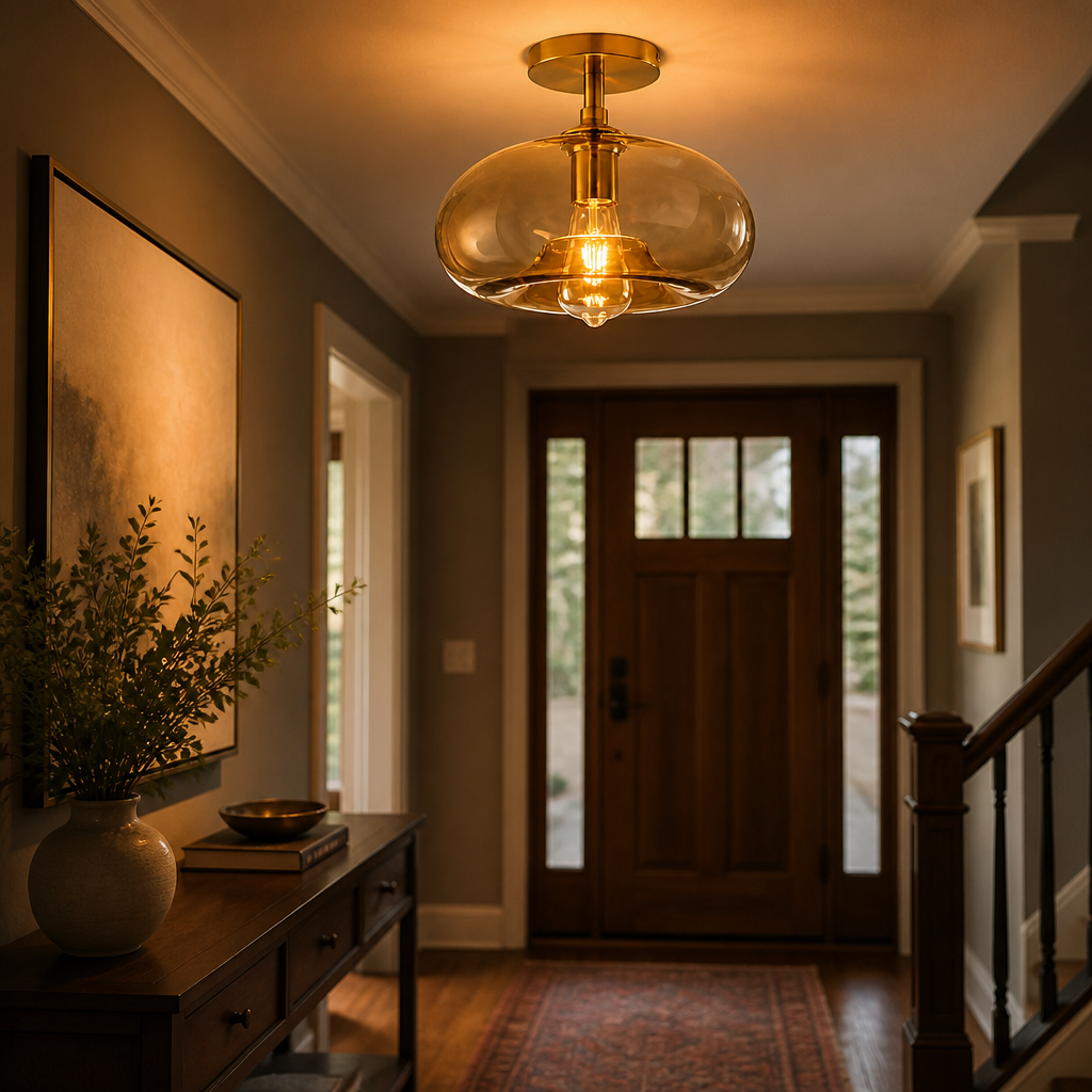 The Nordic Amber Glass Ceiling Light