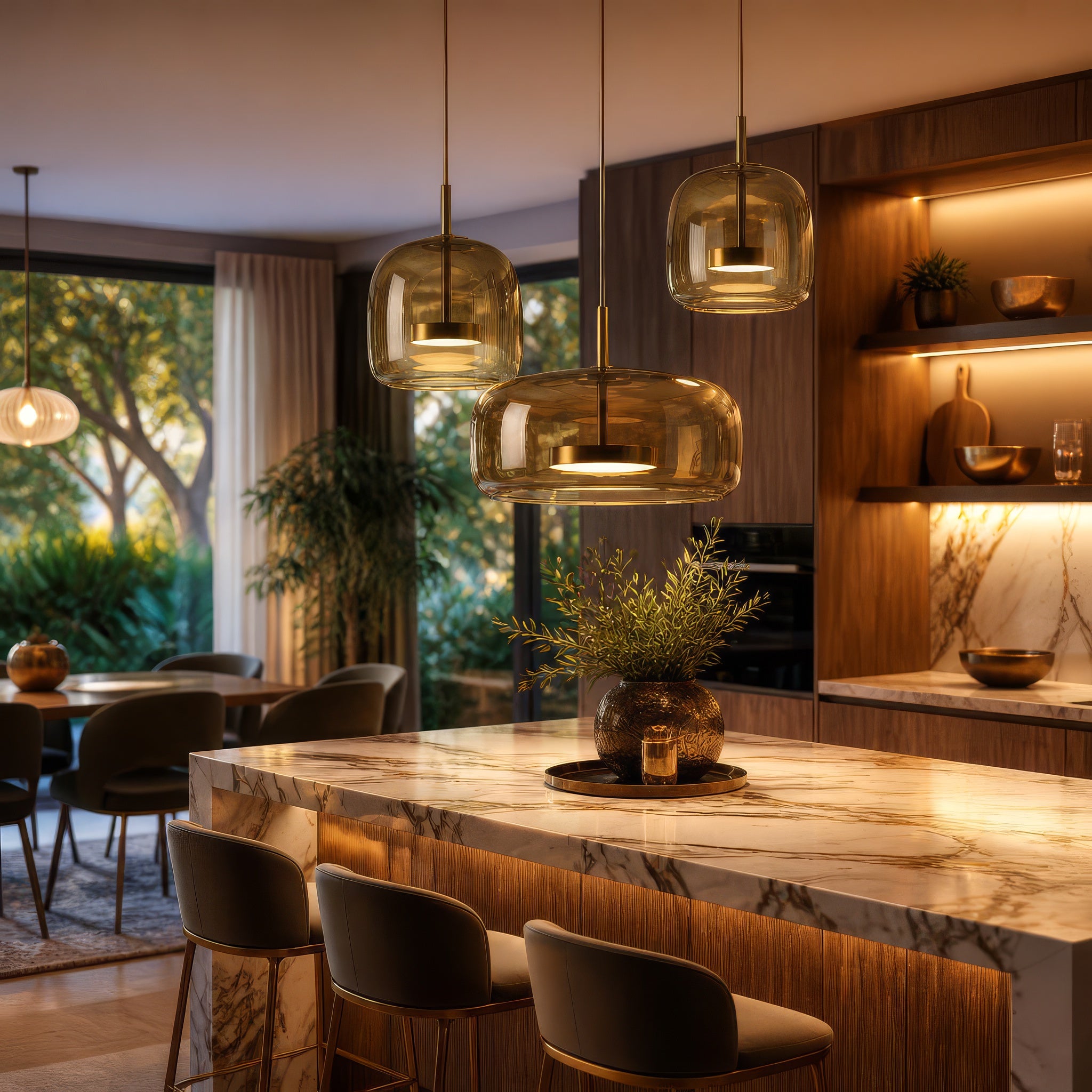 Oakhaven Modern Glass Pendant Light