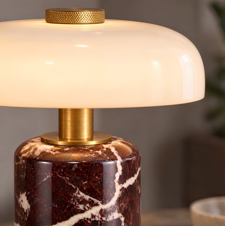 The Alder Cordless Marble Nightstand Lamp