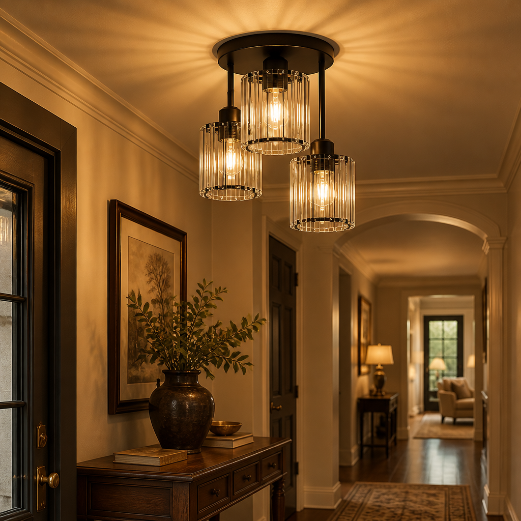 The Aurelia Crystal Semi-Flush Ceiling Light