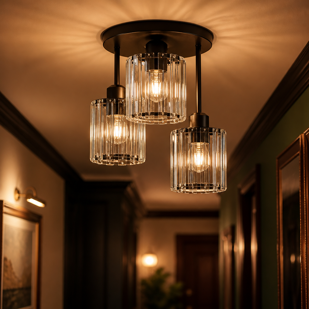 The Aurelia Crystal Semi-Flush Ceiling Light