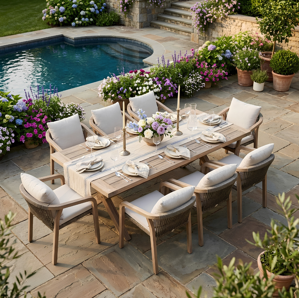 Brockville Rectangular Outdoor Dining Table Set